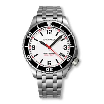 Archimede SportTaucher Stainless Steel / White / Bracelet