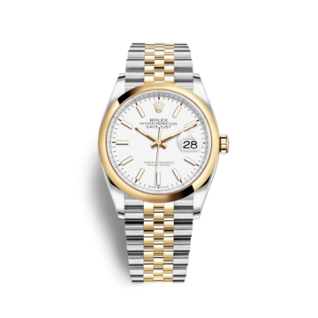 Rolex Datejust 36 Stainless Steel / Yellow Gold / Smooth / White / Jubilee