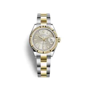 Rolex Lady-Datejust 28 Rolesor Yellow Fluted / Oyster / Silver
