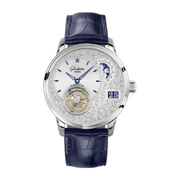Glashütte Original PanoLunar Tourbillon Platinum / Hand-Engraved / Alligator / Folding