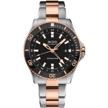 Mido Ocean Star GMT Stainless Steel / Rose Gold / Black / Bracelet