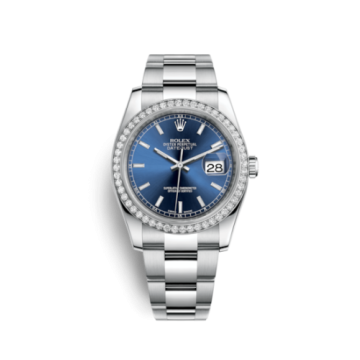 Rolex Datejust 36 Stainless Steel Diamond / Oyster / Blue