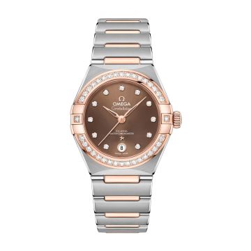 Omega Constellation Manhattan 29 Co-Axial Master Chronometer Stainless Steel / Sedna Gold / Brown Diamond / Diamond