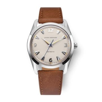 Nivada Grenchen Antarctic 35 Eggshell - Beige Luminova / Stainless Steel / Brown