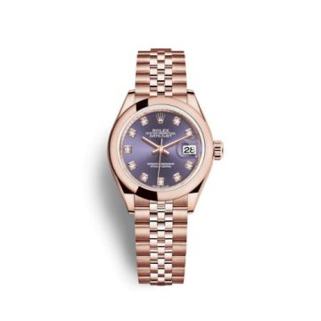 Rolex Lady-Datejust 28 Everose Domed / Jubilee / Aubergine