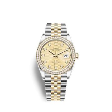 Rolex Datejust 36 Stainless Steel  - Yellow Gold - Diamond / Champagne - Fluted - Diamond / Jubilee