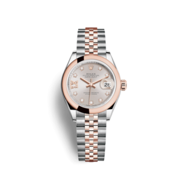 Rolex Lady-Datejust 28 Rolesor Rose Domed / Jubilee / Sundust Diamond