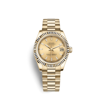 Rolex Datejust 31 Yellow Gold Fluted / President / Champagne