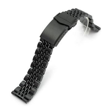 Goma BOR Watch Band Straight End, 316L Stainless Steel Diamond-like Carbon (DLC coating) V-Clasp - 18mm