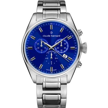 Claude Bernard Proud Heritage Chronograph Blue / Silver