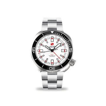 Ligure Tartaruga Scuba Diver GMT Stainless Steel / White / Bracelet