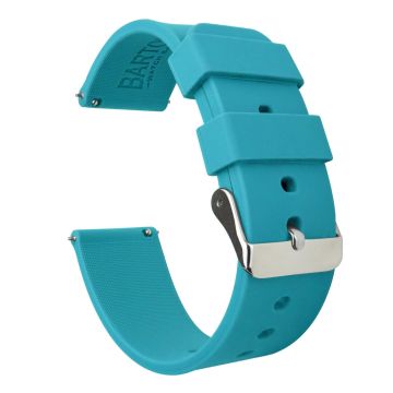 Silicone Aqua Blue Watch Band - 22mm