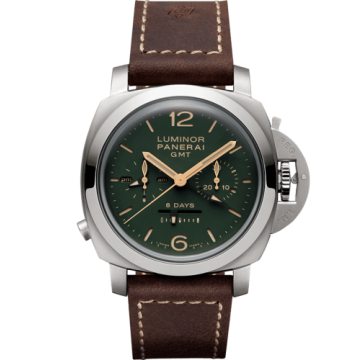 Panerai Luminor 1950 Chrono Monopulsante 8 Days GMT Titanio / Green