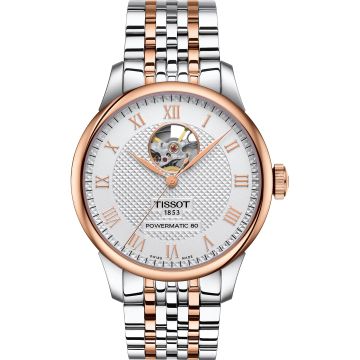 Tissot Le Locle Powermatic 80 Open Heart Stainless Steel - Rose Gold / Silver / Bracelet
