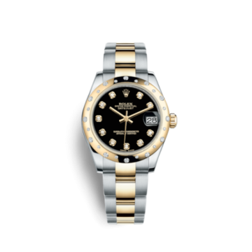 Rolex Datejust 31 Rolesor Yellow Domed Diamond / Oyster / Black Diamond