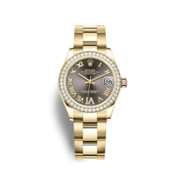 Rolex Datejust 31 Yellow Gold / Diamond / Grey - Roman / Oyster