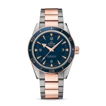 Omega Seamaster 300 Master Co-Axial Titanium / Sedna Gold / Blue / Bracelet