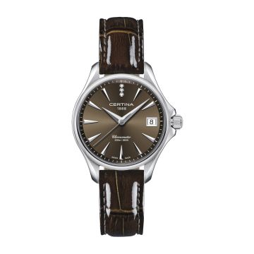 Certina DS Action Diamonds 33.8 Stainless Steel / Brown / Strap