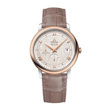 Omega De Ville Prestige Co-Axial 39.5 Power Reserve Stainless Steel / Red Gold / Vintage Silver Silk