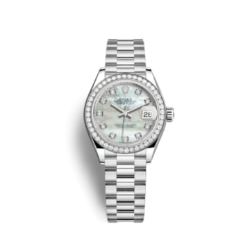 Rolex Lady-Datejust 28 Platinum Diamond / President / MOP