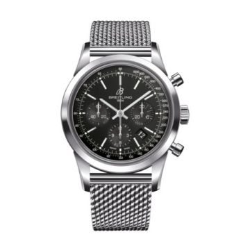 Breitling Transocean Chronograph Stainless Steel / Black / Bracelet