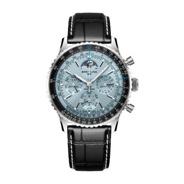Breitling Navitimer B19 Chronograph 43 Perpetual Calendar Stainless Steel - Platinum / Ice Blue