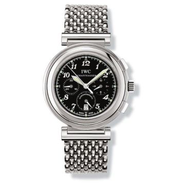 IWC Schaffhausen Da Vinci SL Chronograph MecaQuartz Stainless Steel / Black Breguet / Bracelet