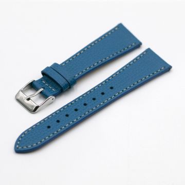 Vintage Epsom Italian Leather Cerulean Blue Watch Strap with Quick Release - 22mm