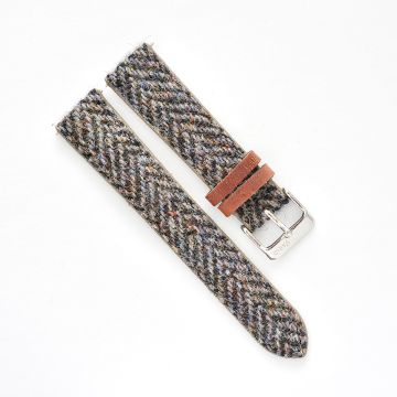 Harris Tweed® Herringbone Berry Muesli Watch Strap - 22mm