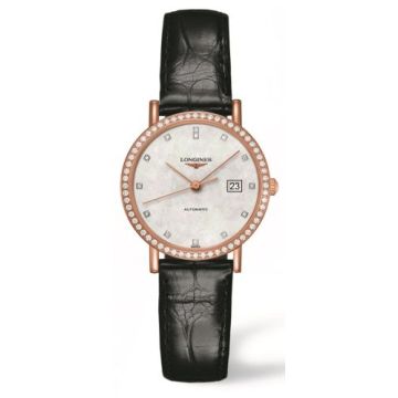 Longines Elegant Collection Automatic 29 Pink Gold / Diamond / MOP