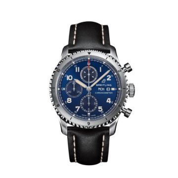 Breitling Aviator 8 Chronograph 43 Stainless Steel / Blue / Calf / Folding