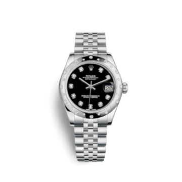 Rolex Datejust 31 Stainless Steel Domed Diamond / Jubilee / Black - Diamond
