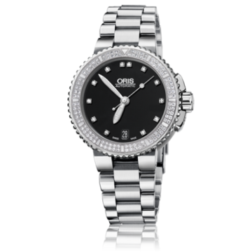 Oris Aquis Date Diamonds 36 Stainless Steel / Black - Diamond / Bracelet