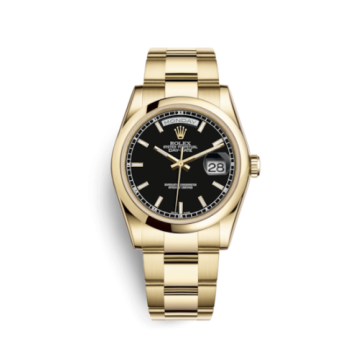 Rolex Day-Date 36 Yellow Gold Domed / Oyster / Black