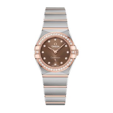 Omega Constellation Manhattan 25 Quartz Stainless Steel / Sedna Gold / Brown - Diamond / Diamond