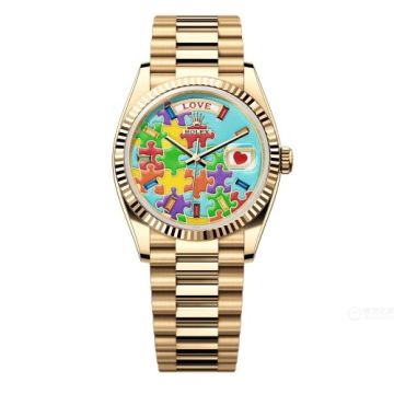 Rolex Day-Date 36 Yellow Gold - Fluted / Emoji Puzzle