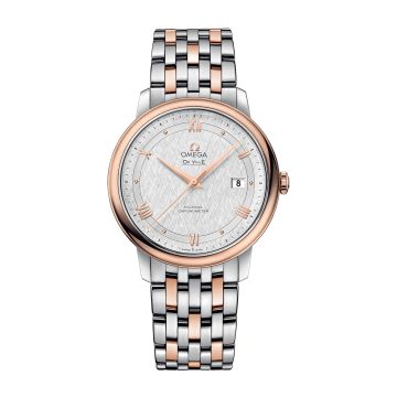 Omega De Ville Prestige Co-Axial 39.5 Stainless Steel / Red Gold / Vintage Silk Silver / Bracelet