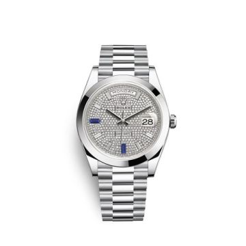 Rolex Day-Date 40 Platinum / Paved