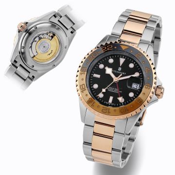 Steinhart Ocean One GMT two-tone BLACK/KHAKI Diver Watch