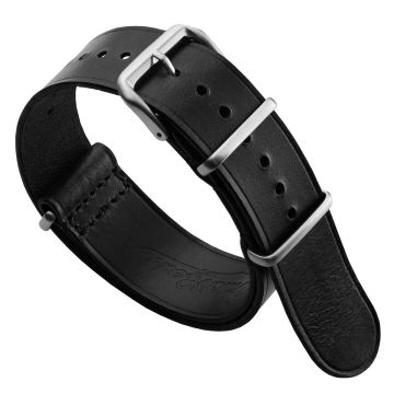 Cambridge Genuine Leather British Military Watch Strap - Black - 22mm