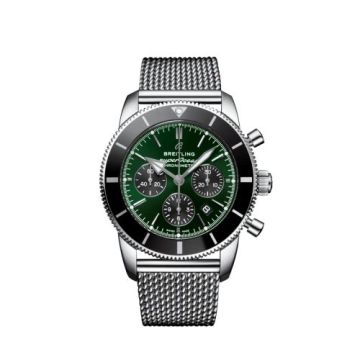 Breitling Superocean Heritage II B01 Chronograph 44 Stainless Steel / Green / Mesh