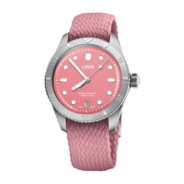 Oris Divers Sixty-Five 38 Cotton Candy Stainless Steel / Pink / Perlon