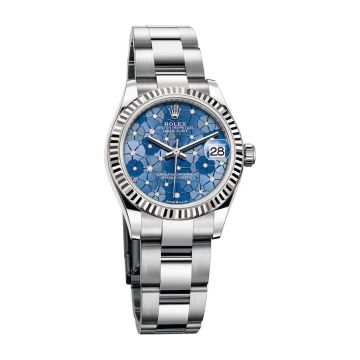Rolex Datejust 31 Stainless Steel Fluted / Oyster / Blue - Floral