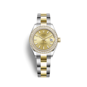 Rolex Lady-Datejust 28 Rolesor Yellow Diamond / Oyster / Champagne