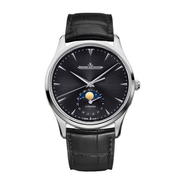 Jaeger-LeCoultre Master Ultra Thin Moon Stainless Steel / Black / Alligator