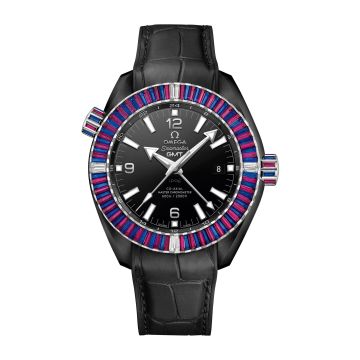 Omega Seamaster Planet Ocean 600M Co-Axial 45.5 Master Chronometer GMT Deep Black Sapphire