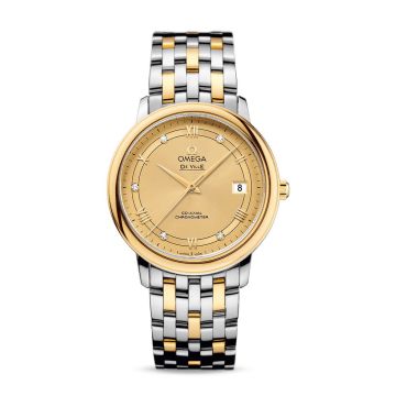 Omega De Ville Prestige Co-Axial 36.8 Stainless Steel / Yellow Gold / Vintage Champagne / Bracelet
