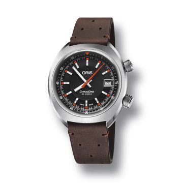 Oris Chronoris Date / Black / Brown Leather