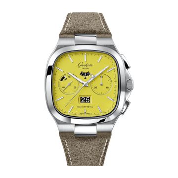 Glashütte Original Seventies Chronograph Panorama Date Yellow / Nubuck / Folding