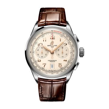 Breitling Premier B01 Chronograph 42 Stainless Steel / Cream / Alligator